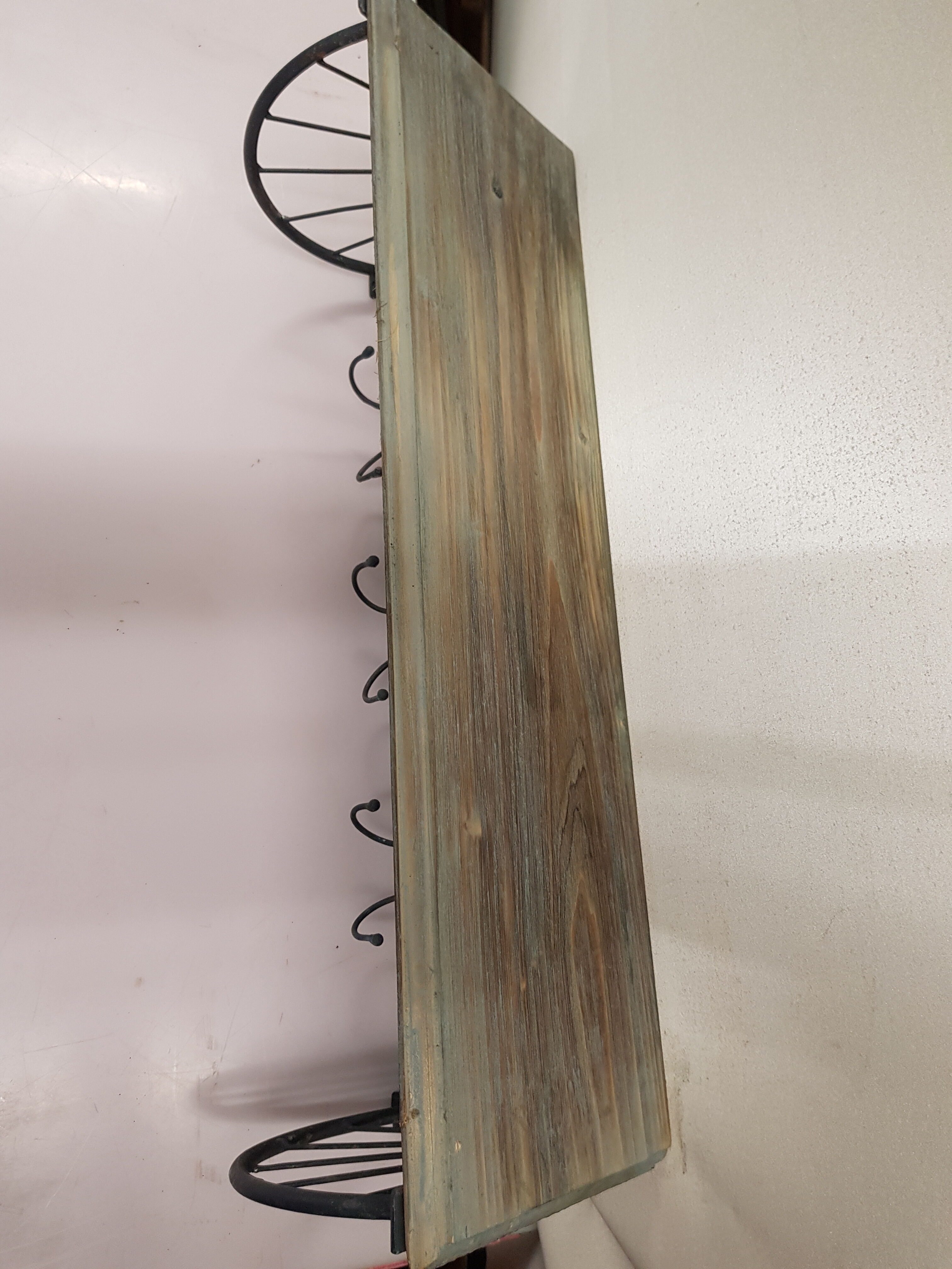Porte manteaux avec porte chapeaux en fer et bois