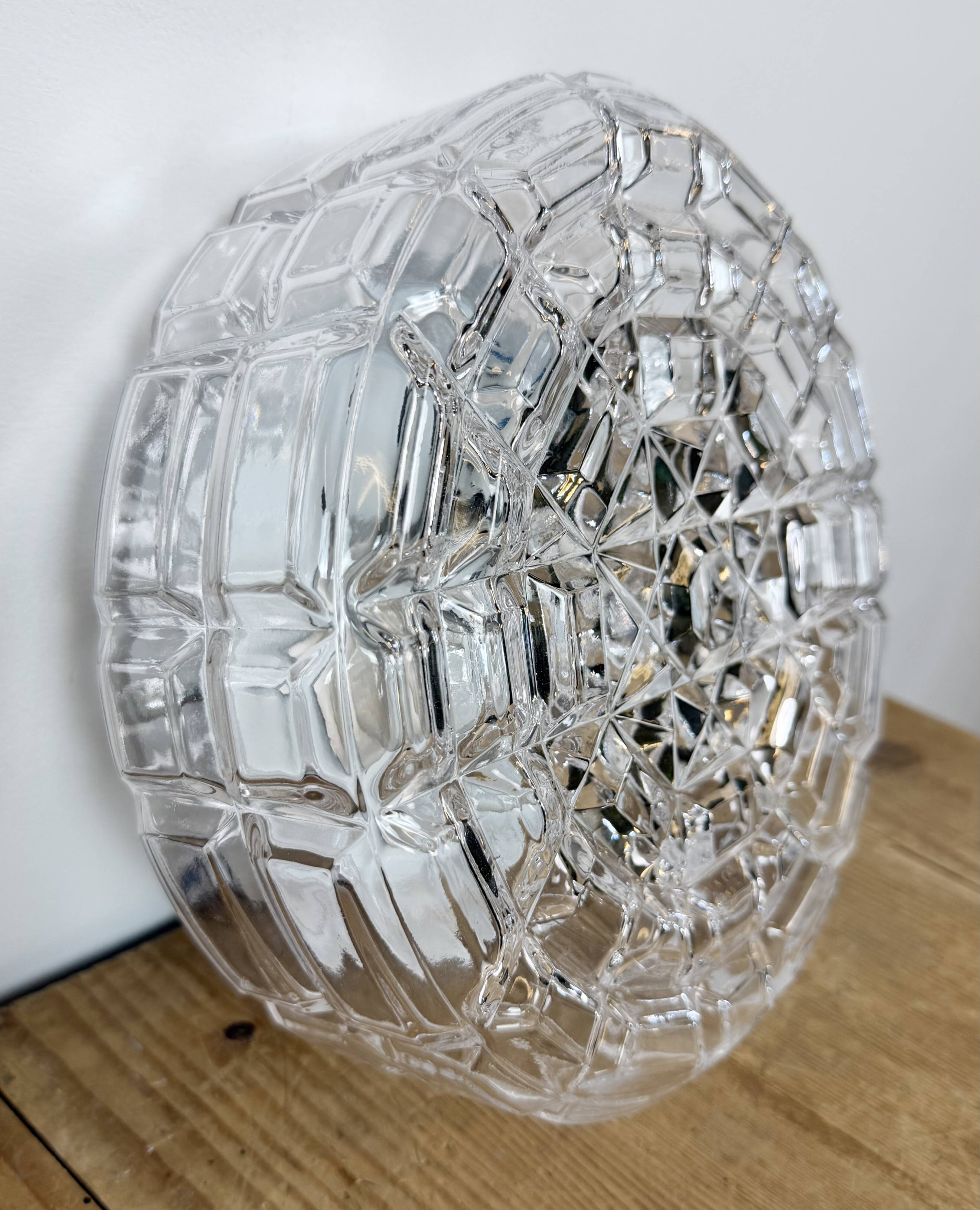 Vintage Glass Wall or Ceiling Light, 1970s