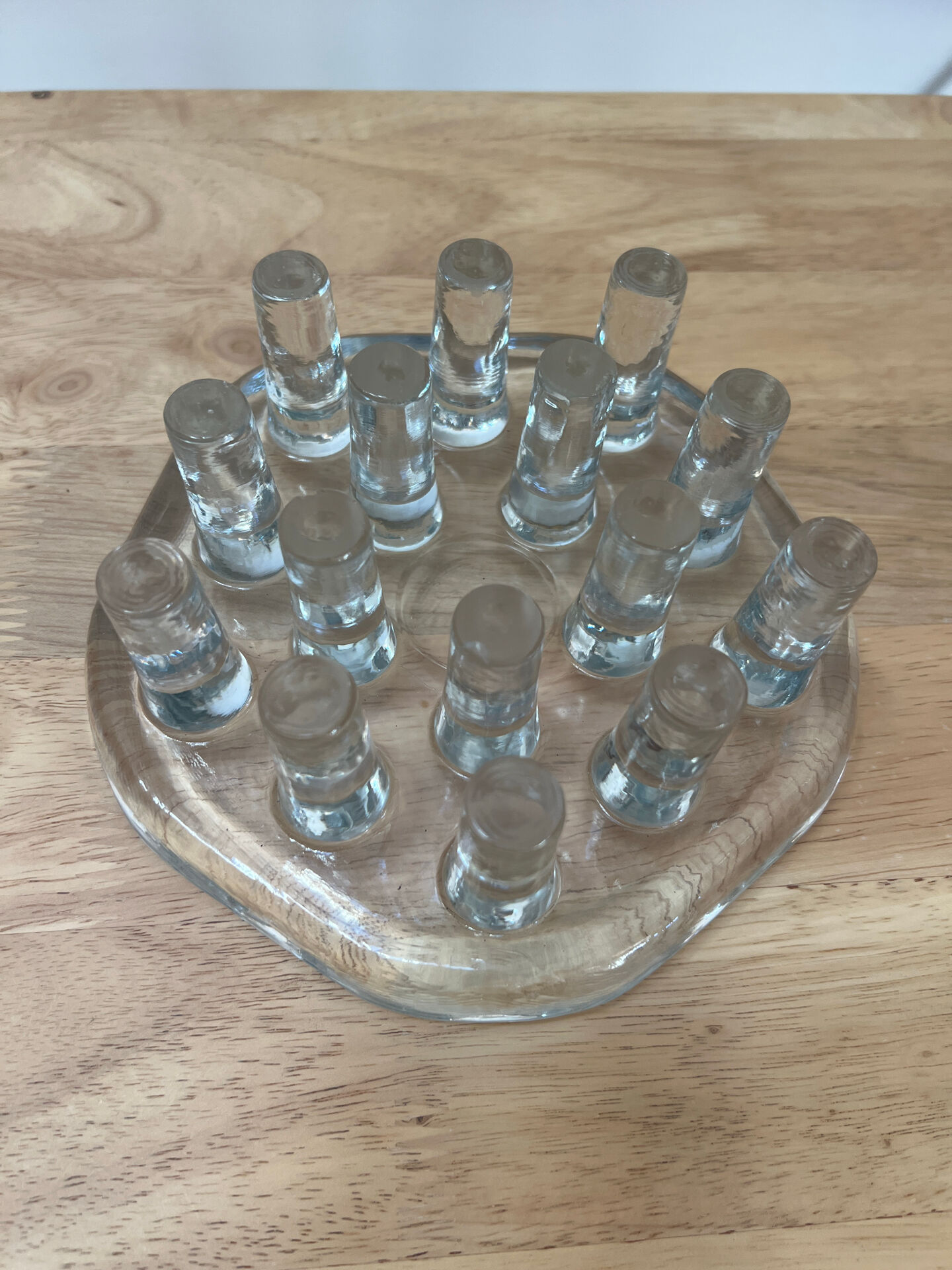 Glass tea warmer and candle holder - Georgshütte style