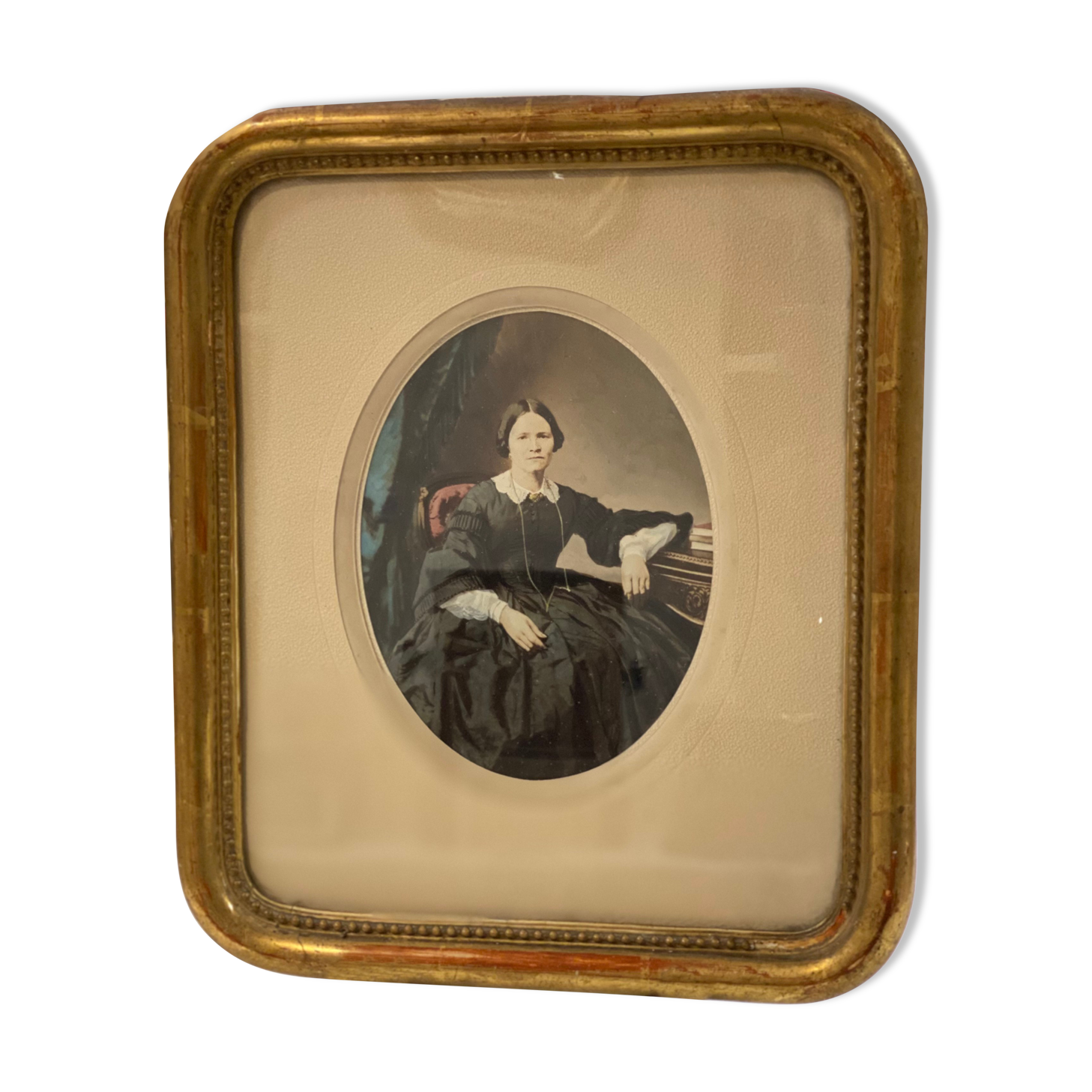 Enhanced photography - Alexandre Bertrand (1822-1889)- Golden frame - Circa 1865