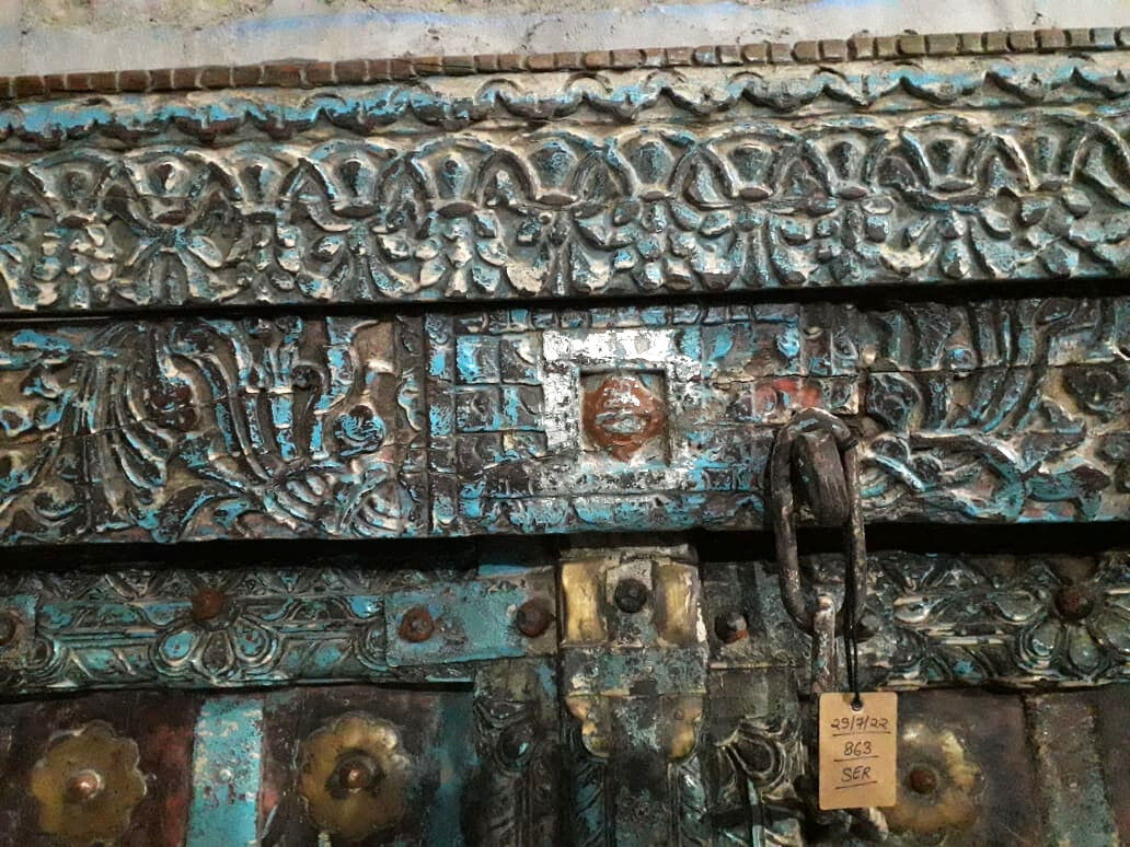 Indian door in old teak