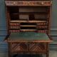 Louis XVI period secretary in monogram marquetry and white marble