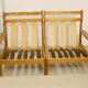Sofa 2 places convertible into armchairs year 70-80 Solid pine.