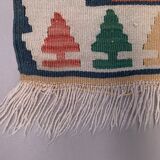 Vintage turkish kilim 130x78 cm wool kelim rug red blue