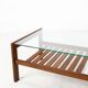 Table basse wengé & verre fumé