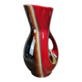 Large vintage vase Verceram France no. 6385 – red, brown and black