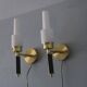 Paire de lampes murales en laiton vintage signées C E Fors pour Ewa Varnamo, Suède.
