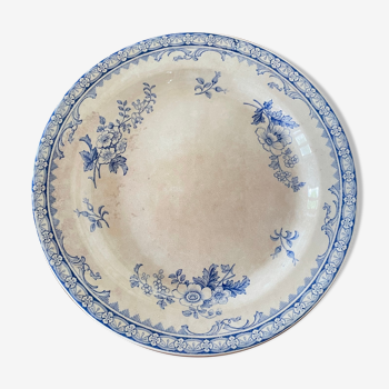 Staffordshire English blue earthenware serving dish, 19th