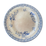 Plat de service faïence bleue anglaise Staffordshire, XIXème