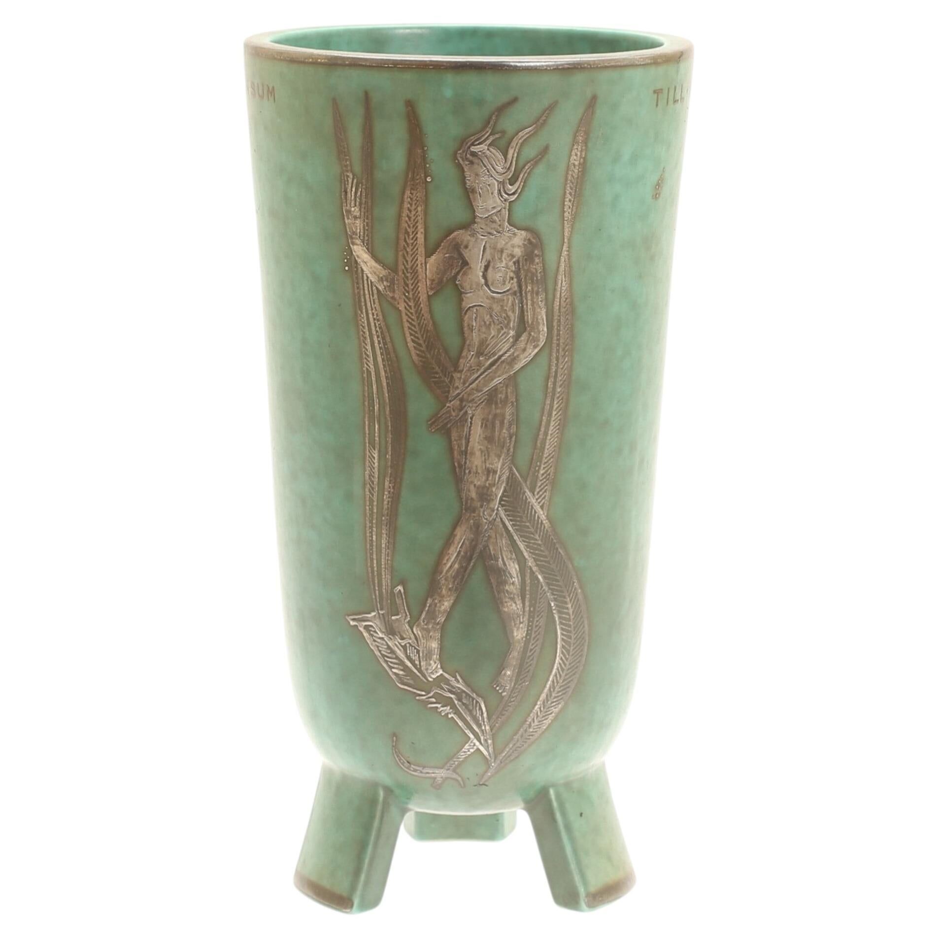 Vase wilhelm kage  "argenta" gustavsberg suède 1950. signé