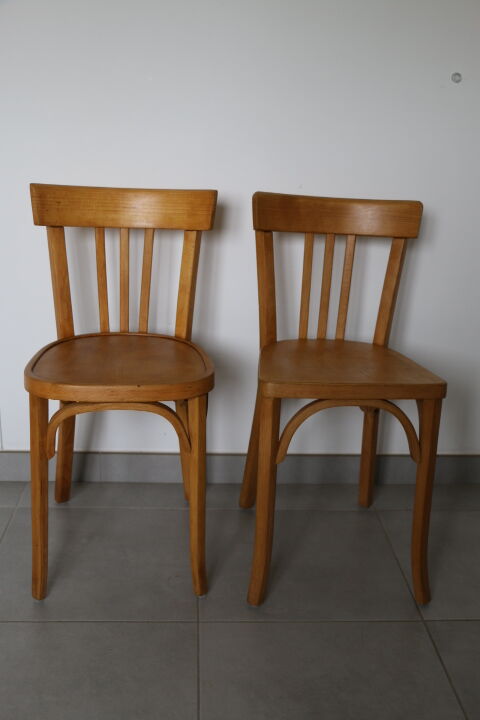 Série 8 chaises Baumann hêtre clair 1950
