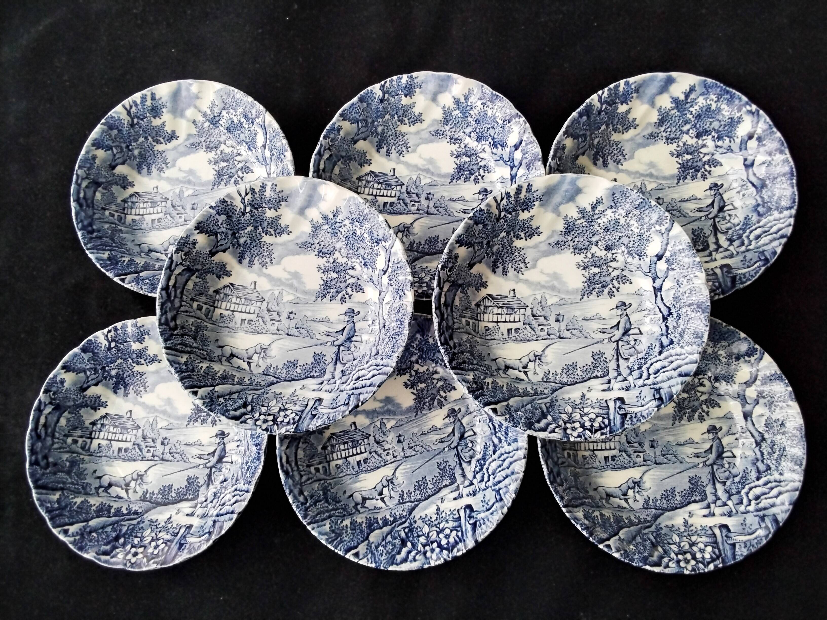 8 Myott "The Hunter" English ceramic bowls