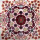 Vintage French Savonnerie wool rug, ivory field & rosace medallion, crimson border, c. 1950s — 202 × 290 cm — 1C1281