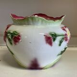 Floral cachepot from the early 20th century in slip
