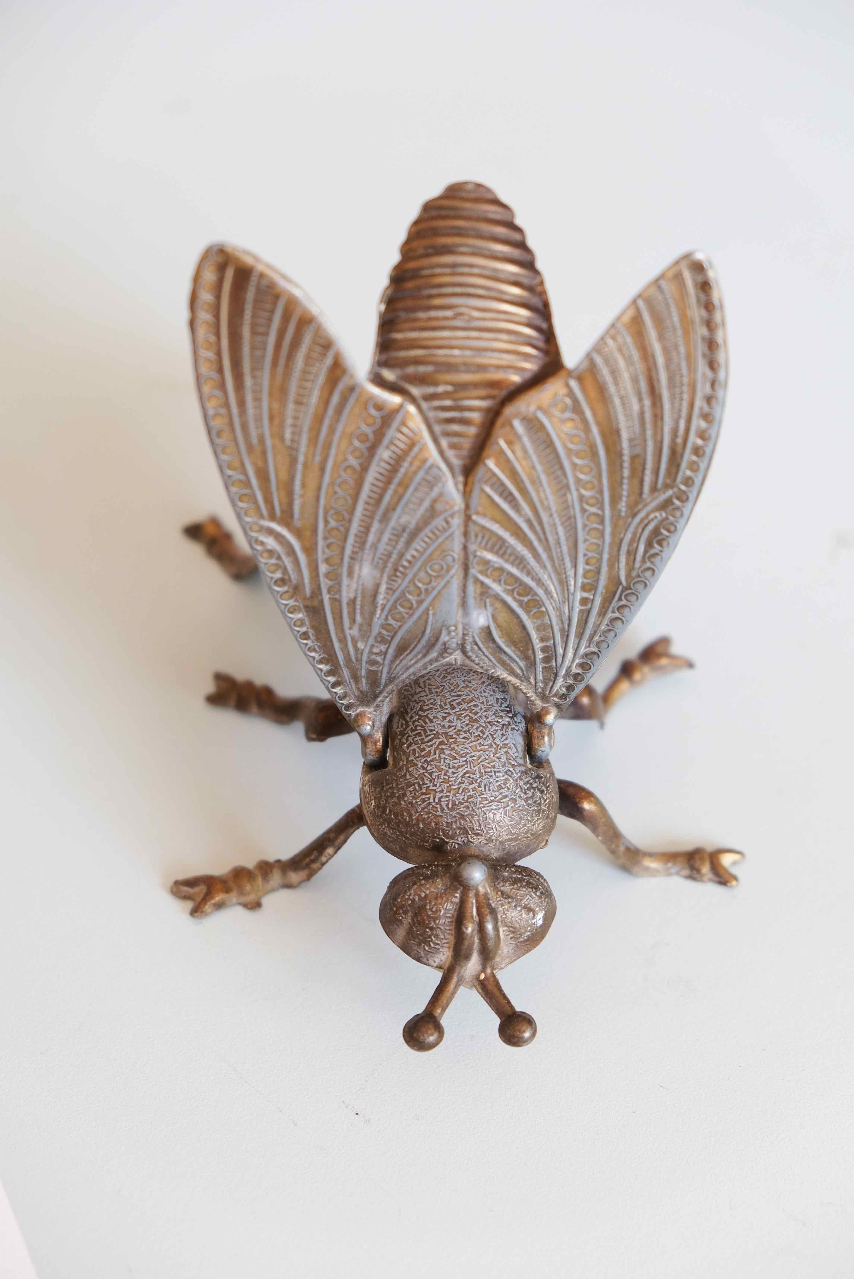Ashtray fly brass vintage 1970