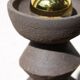 Totem lamp in chamotte black stoneware