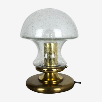 Modernist Glass and Brass Mushroom Table Light by Doria Lights, 1970s, Germany