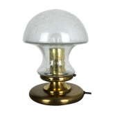 Modernist Glass and Brass Mushroom Table Light by Doria Lights, 1970s, Germany