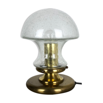 Modernist Glass and Brass Mushroom Table Light by Doria Lights, 1970s, Germany