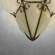 Murano Opaline Glass Pendant Light in Wrought Iron Frame, Italy, Mid-C