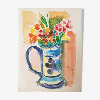 Flowers - bold pencil - water painting - Ulysses Latapie