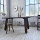 Brutalist oak table by De Puydt, Belgium 1970
