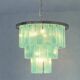 Modern Sea Green Murano Glass Sputnik Chandelier, Italian SimoEng, Mazzega