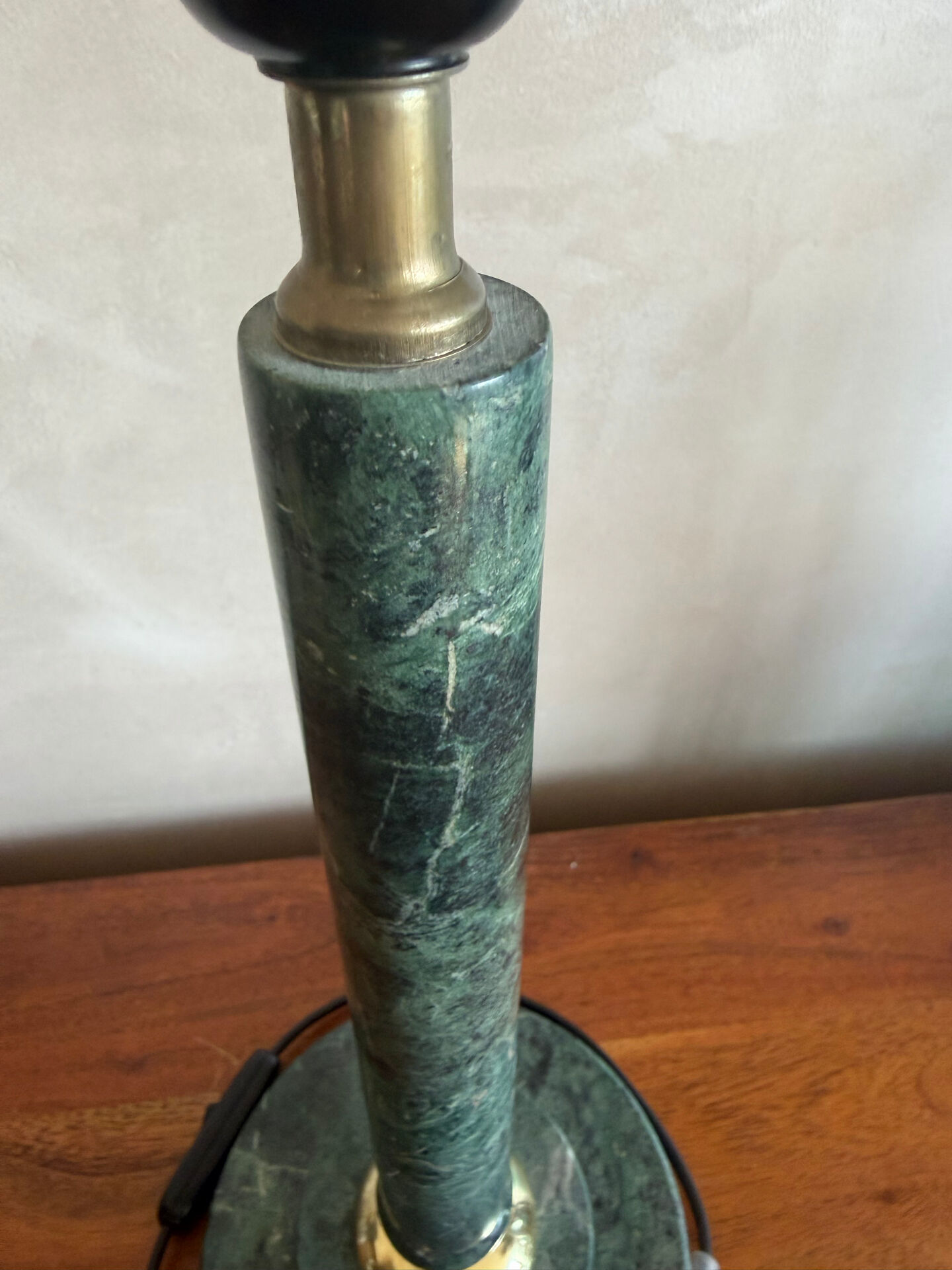 Green marble lamp base