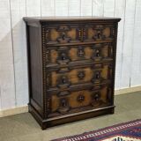 1950s English oak chest of drawers