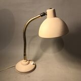 Vintage 60s beige and flexible gold desk lamp 45 cm