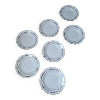 Lot de 7 assiettes porcelaine L'Amandinoise Boucaud