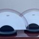 Paire de lampes demi-lune Murano li