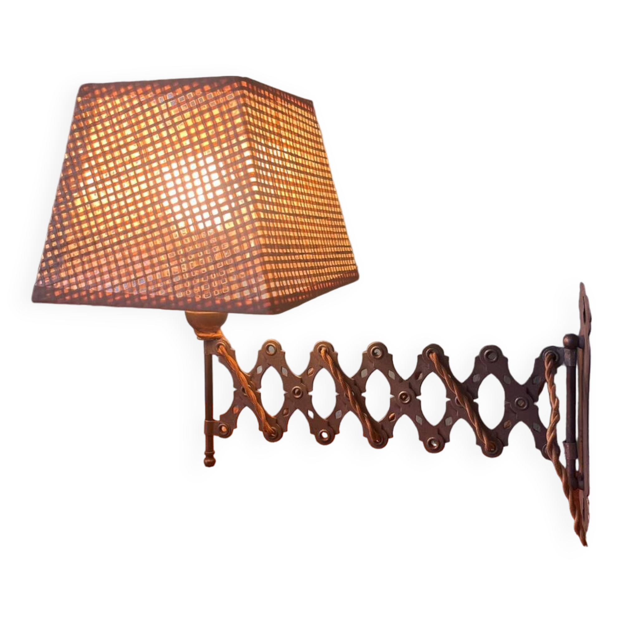 Small metal reading light or accordion lamp