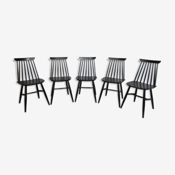 Set of 5 scandinavian chairs 50s