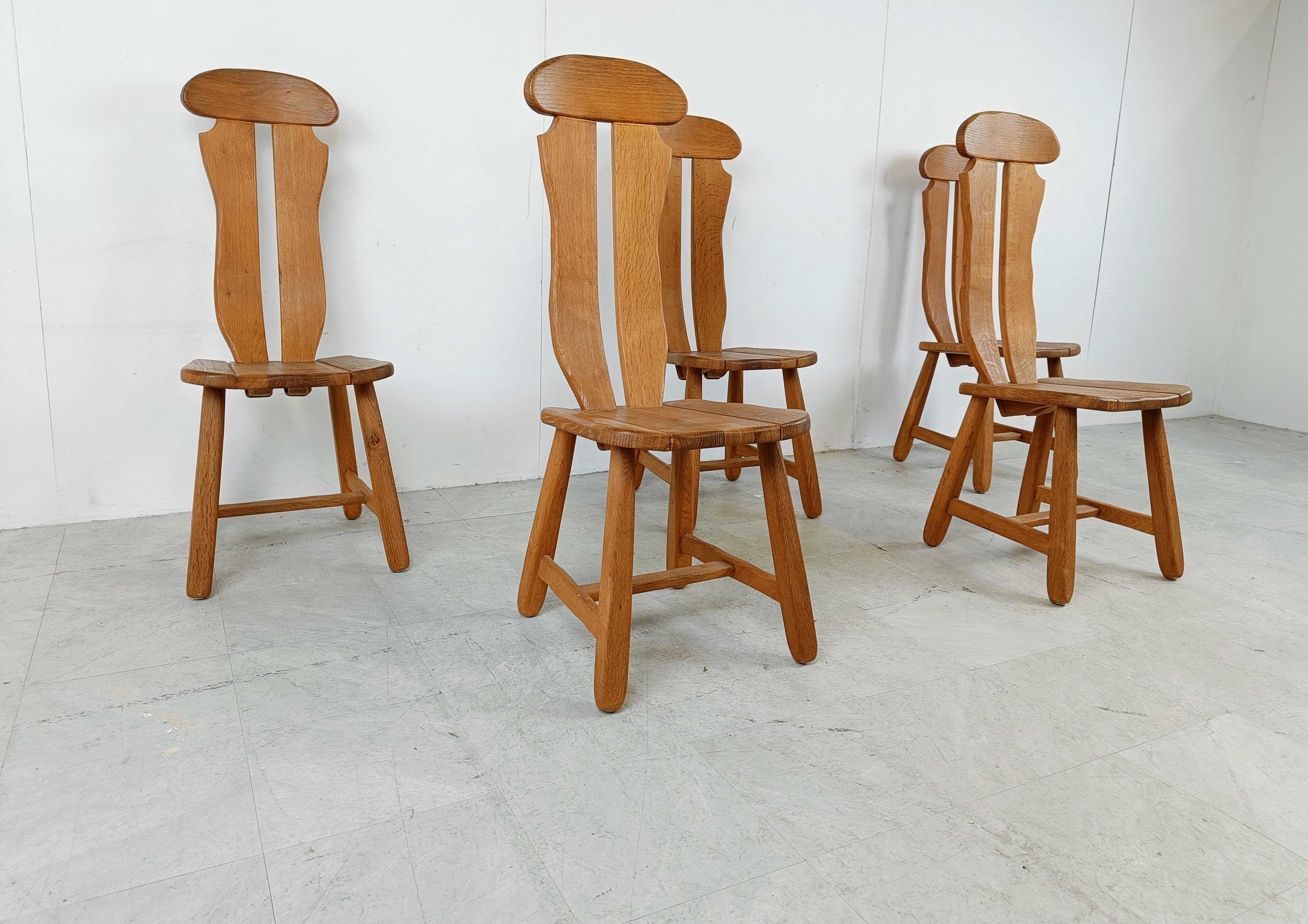Set of 5 dining chairs by Depuydt Belgium1960s
