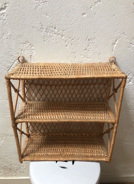 Rattan and wicker shelf