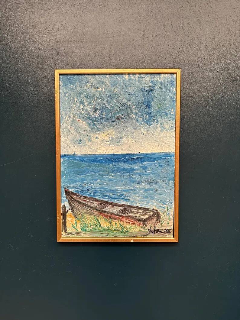 Original Oil on Swedish Panel - "Red Oak at Råå" by Stig Allan - Signed - Dated 1983 - Framed - 53 × 38 cm (20.9" × 15")