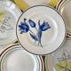 Lot de 6 assiettes plates dépareillées Digoin Sarreguemines et Gien années 30-40