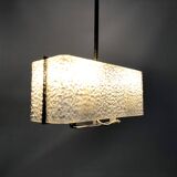 Lustre en laiton et perspex Moderniste Maison Arlus France des années 1950