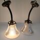 Pair of bronze and glass sconces  1900
