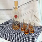 Portieux crystal decanter and its 5 glasses