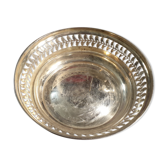 Silver metal round basket