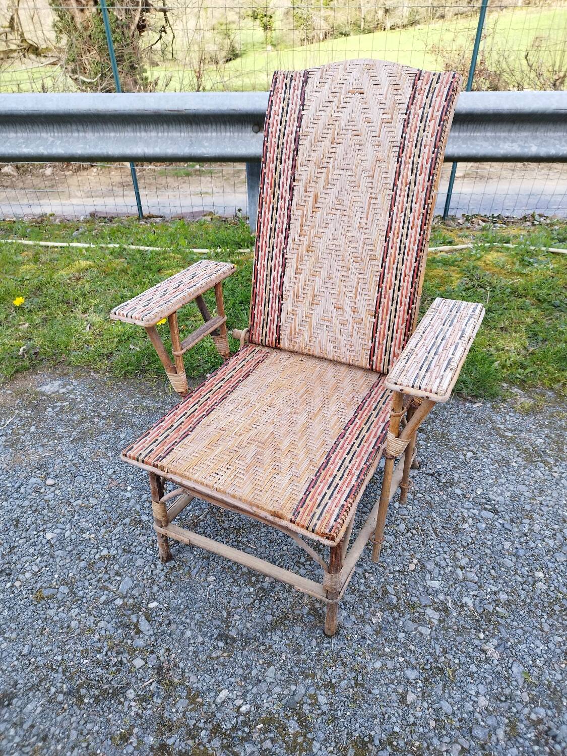 Chaise longue bain de soleil rotin fauteuil