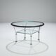 Post-Modern round glass and steel coffeetable attributed to Niels Bendtsen