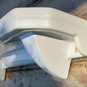 Bathroom Wall Shelf in Art Deco White Porcelain