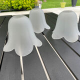 3 tulips with 5 petals, antique satin glass