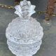 Candy box in the shape of pineapple, vintage transparent glass