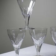 Service of 6 antique cut crystal glasses attributed to Moser, Bohemia circa.