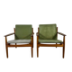 Pair of mid-century modern Danish armchairs in teak with customisable cushions – 1960