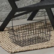 Metal basket with rectangular handle